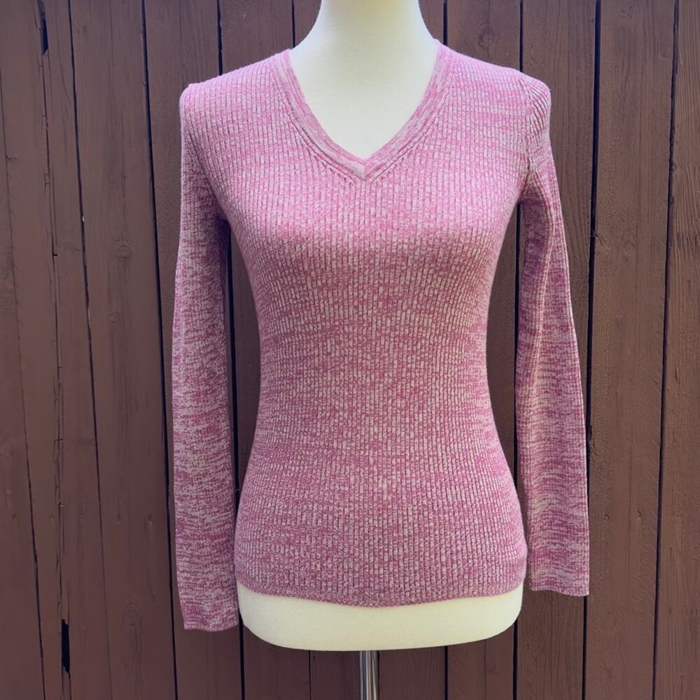 Moda International | Size Small V Neck Ribbed Sweater Blouse